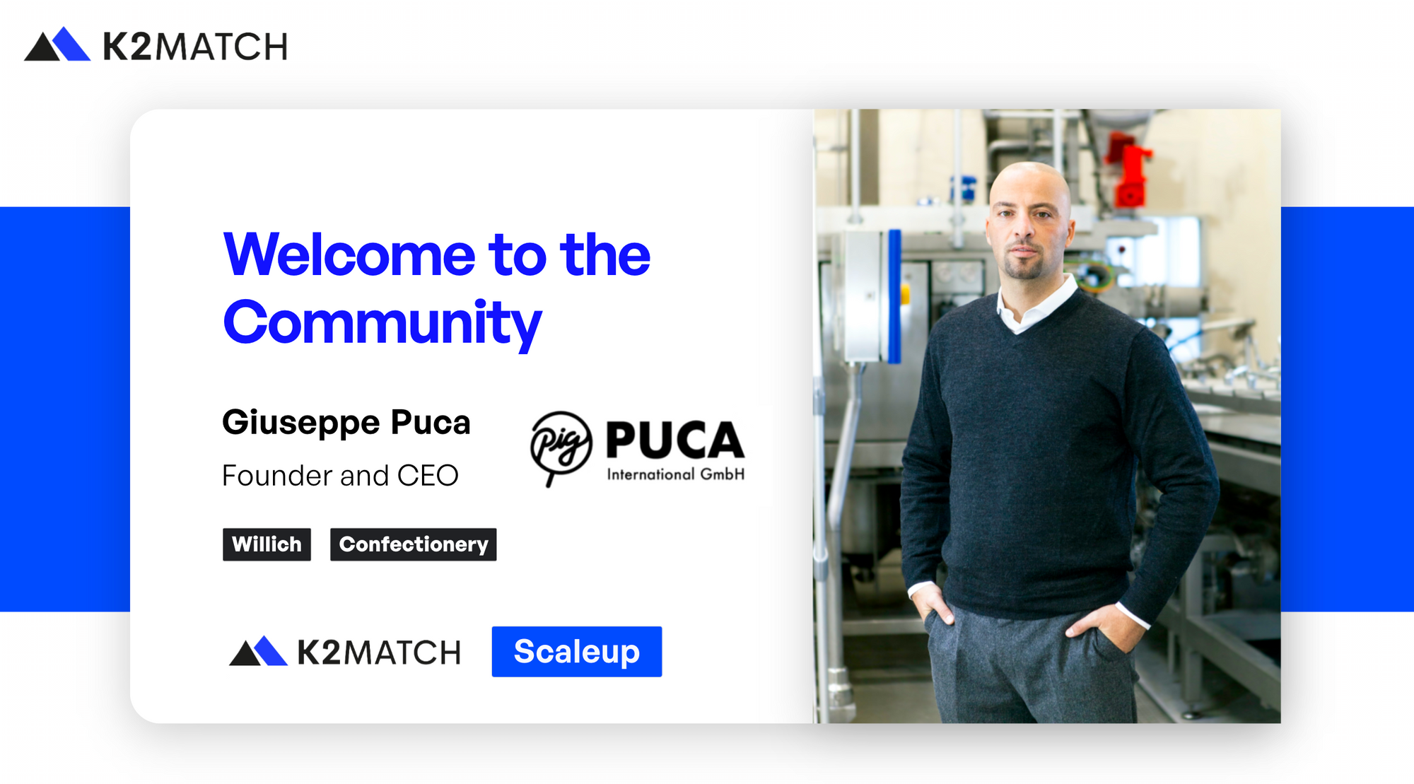 K2MATCH Community Member, Giuseppe Puca , CEO of Puca International GmbH