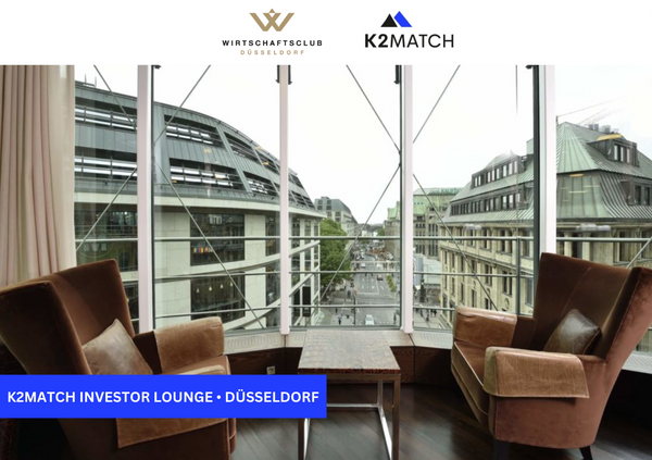 K2Match Investor Lounge at the Economical Club of Düssledorf, Capital of NRW.